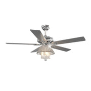 52 Inch Luxury Ceiling Light Fan Crystal Droplets Chandelier Ceiling Lights Living and Home 