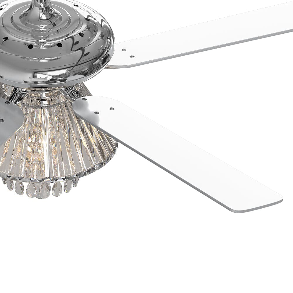 52 Inch Luxury Ceiling Light Fan Crystal Droplets Chandelier Ceiling Lights Living and Home 