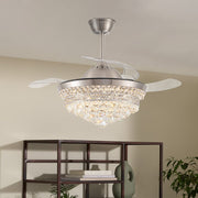 42inch Crystal Ceiling Fan Light Dimmable LED Light Fixture Ceiling Lights Living and Home 