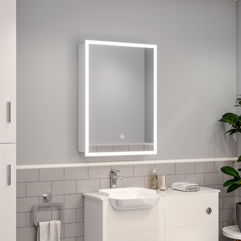 LED Bathroom Mirror Rectangular Wall Mount Mirror Cabinet Bathroom Mirror Cabinets Living and Home 