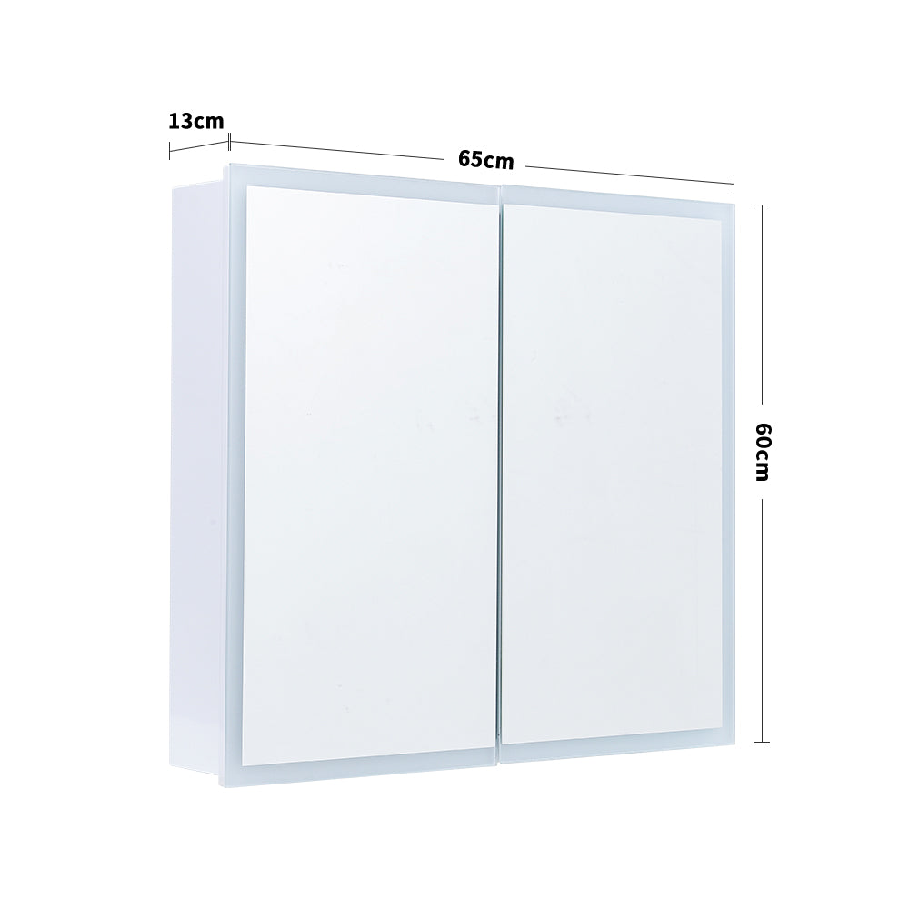 Double Door Bathroom Mirror LED Frameless Mirror Cabinet Bathroom Mirror Cabinets Living and Home 