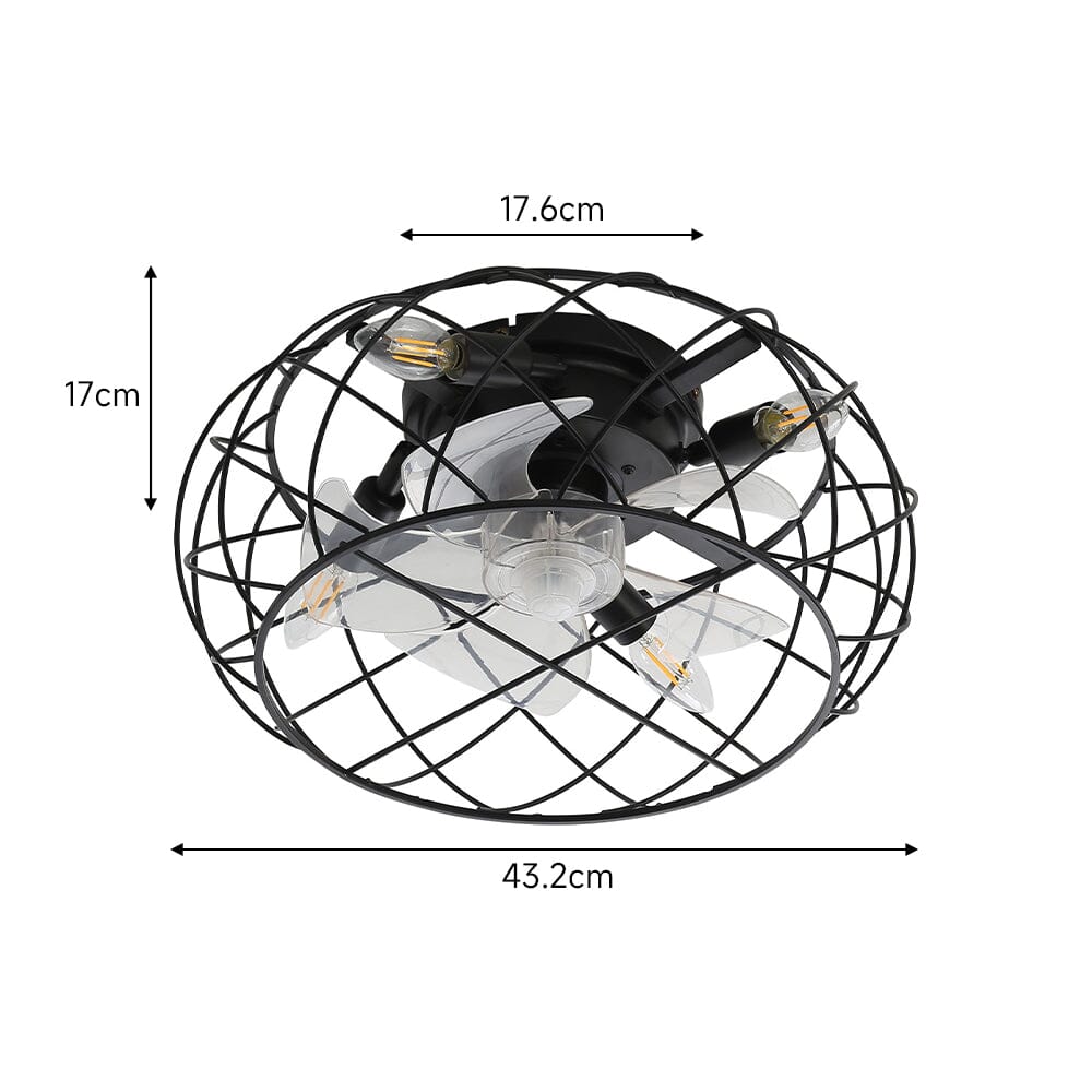 Black Cage Ceiling Fan Light Ceiling Fans Living and Home 