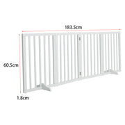 Living Room Safety Fence Wooden Folding 4-Panel Pet Gate Pet Supplies Living and Home 