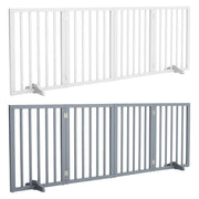 Living Room Safety Fence Wooden Folding 4-Panel Pet Gate Pet Supplies Living and Home 