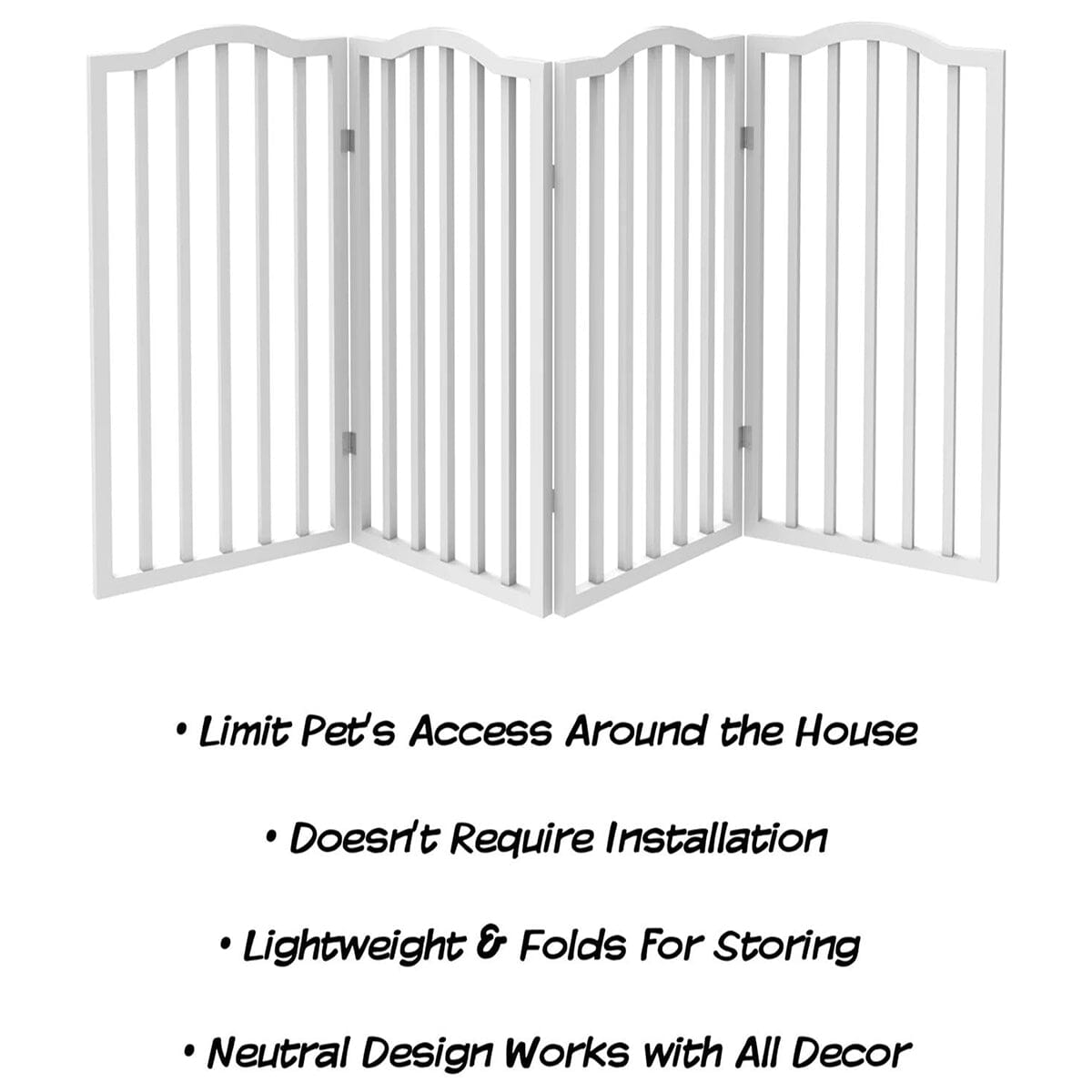 Foldable Freestanding Pet Gate 3 Panels 4 Panels Safety Fence Pet Supplies Living and Home 