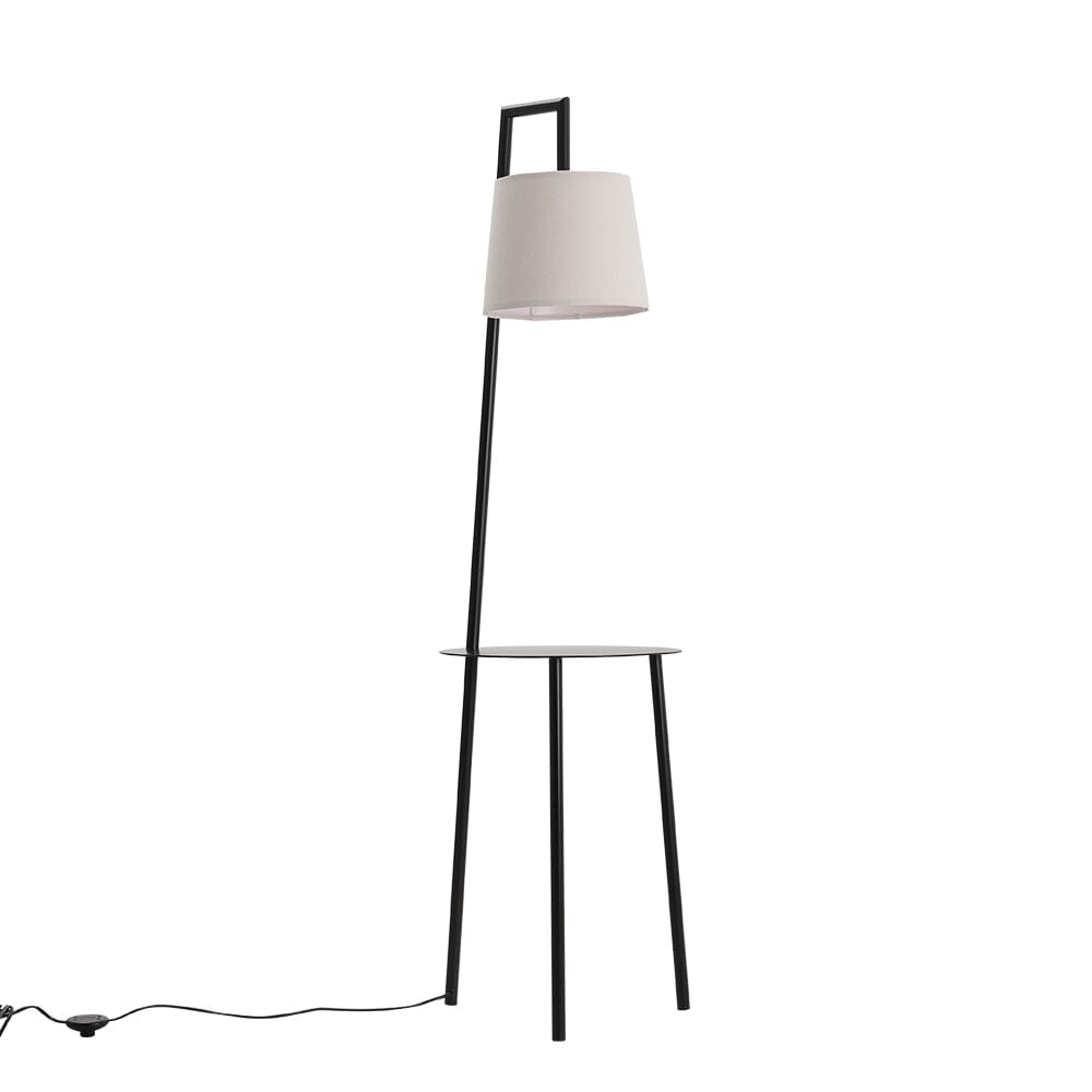 Metal Tray Table Floor Lamp with Linen Lampshade Floor Lamps Living and Home 