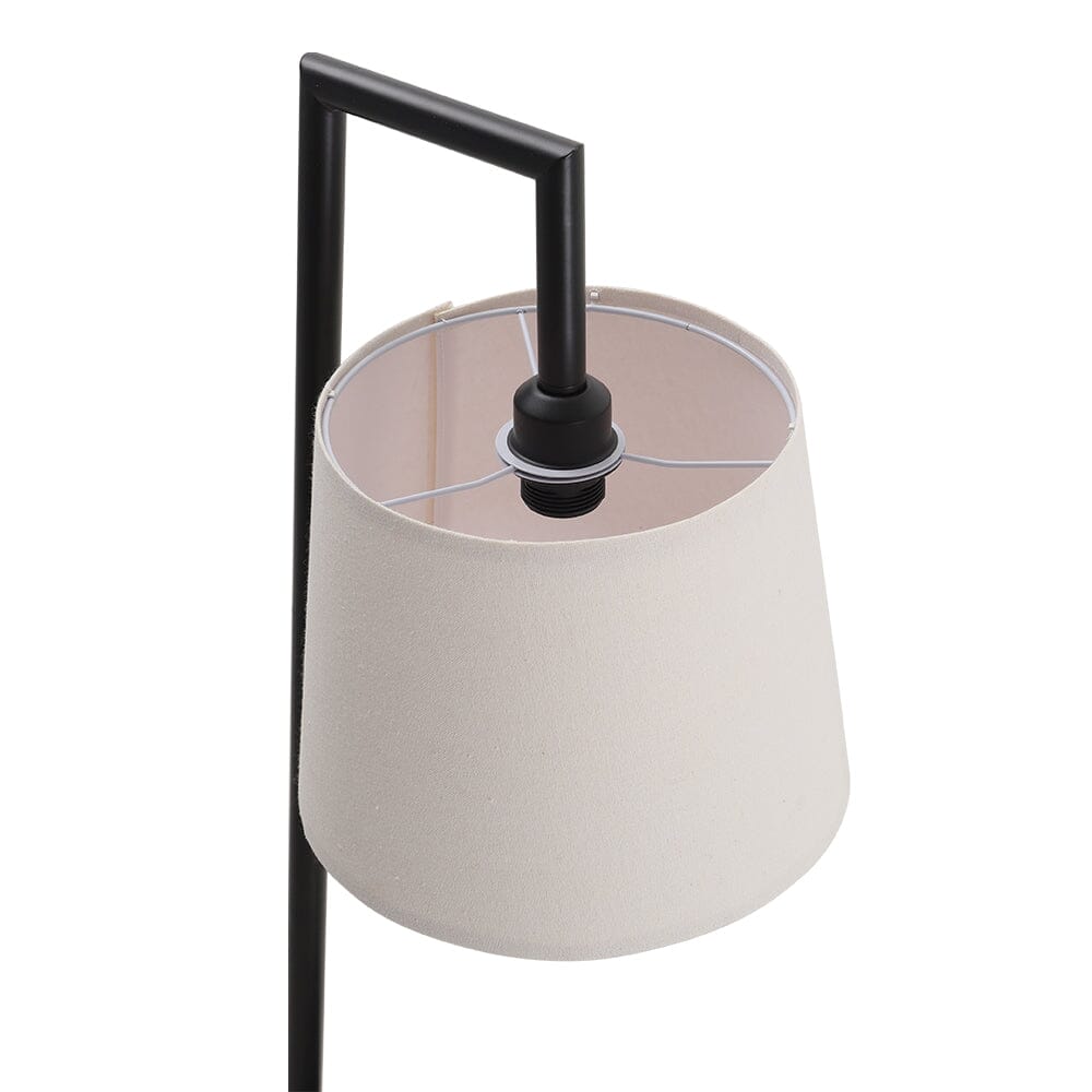 Metal Tray Table Floor Lamp with Linen Lampshade Floor Lamps Living and Home 