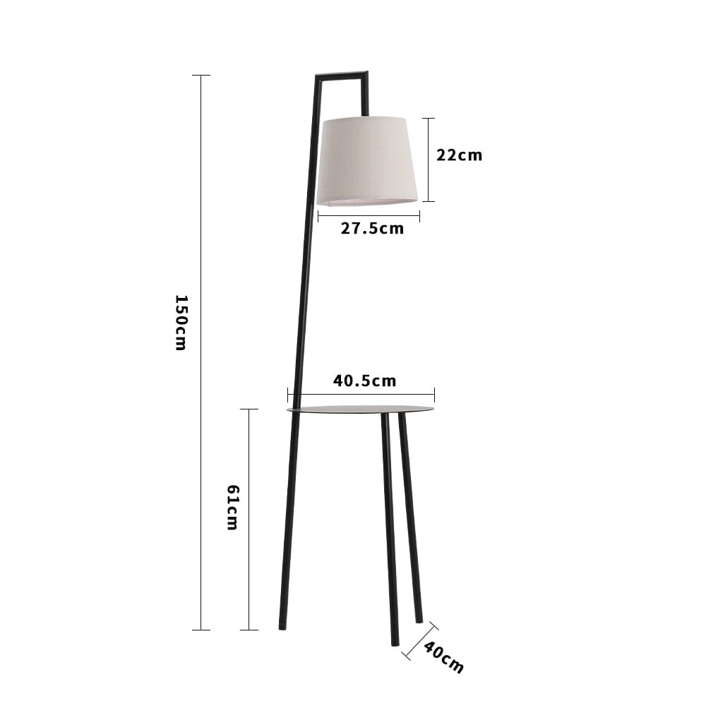 Metal Tray Table Floor Lamp with Linen Lampshade Floor Lamps Living and Home 