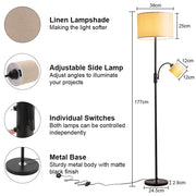 2-Light Floor Standing Lamp with Adjustable Head Floor Lamps Living and Home 