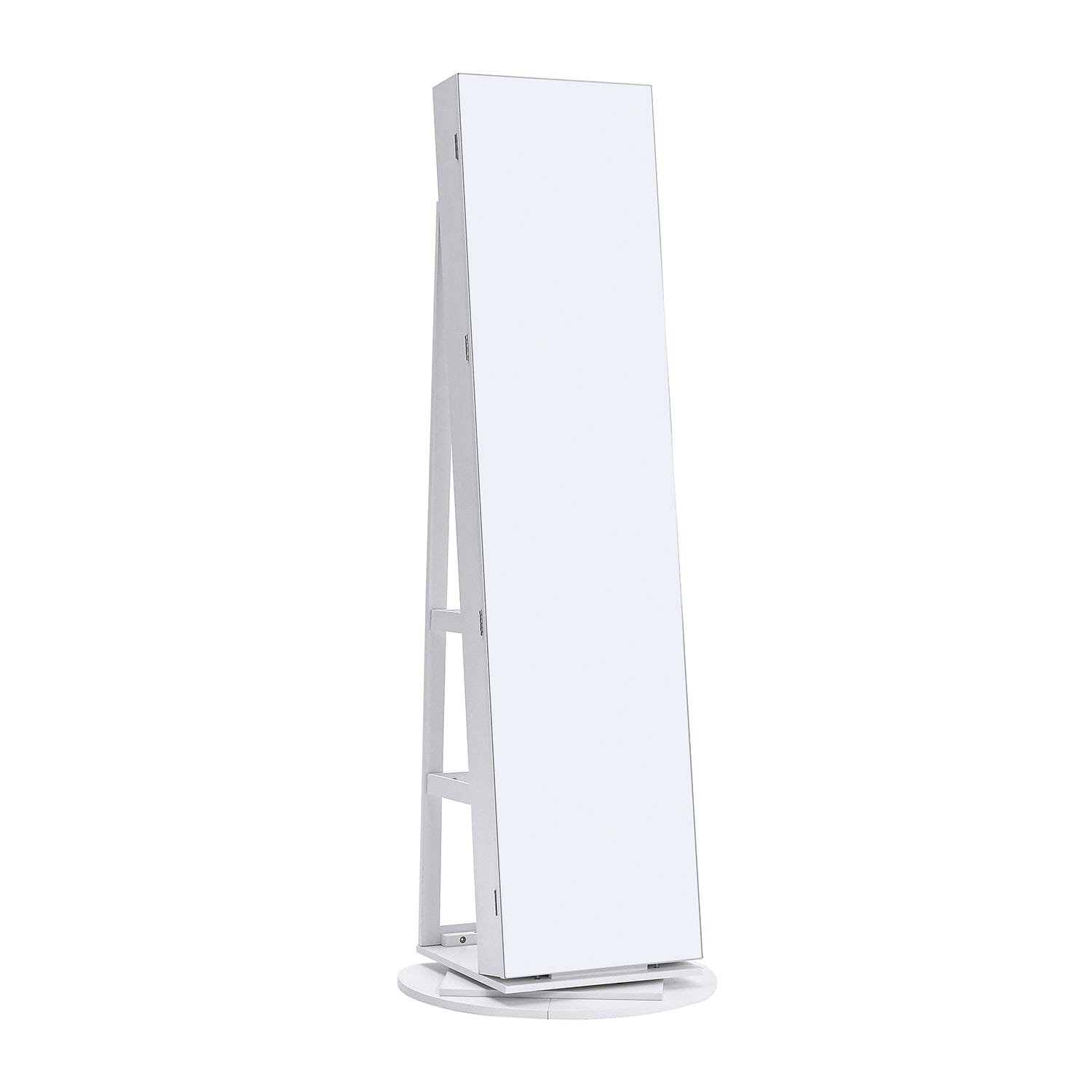 White Rotating Jewelry Armoire with Mirror Jewellery Armoires Living and Home 