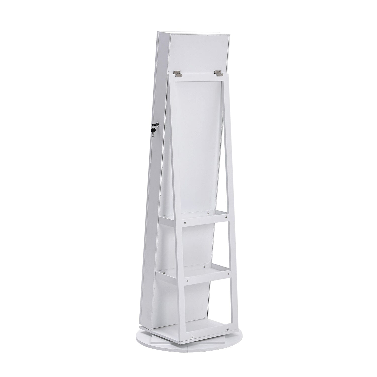 White Rotating Jewelry Armoire with Mirror Jewellery Armoires Living and Home 