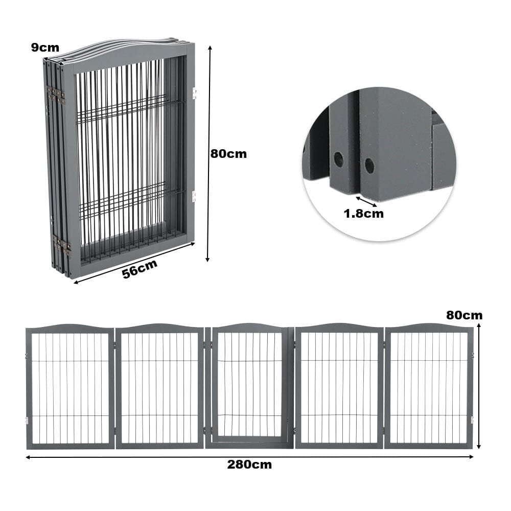 4-Panel Wooden Folding Pet Playpen Pet Playpens Living and Home 