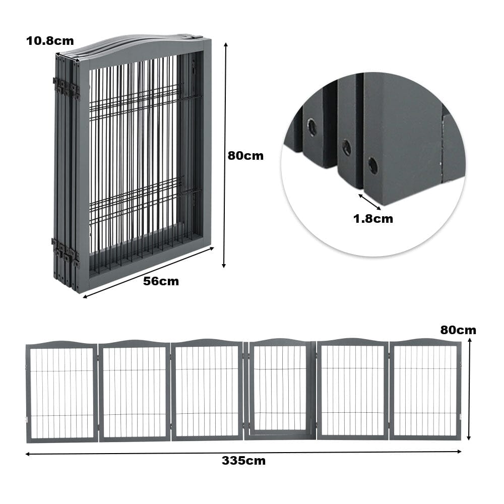 4-Panel Wooden Folding Pet Playpen Pet Playpens Living and Home 