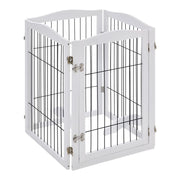 Freestanding Wooden Pet Playpen 4-Panel Pet Playpens Living and Home 