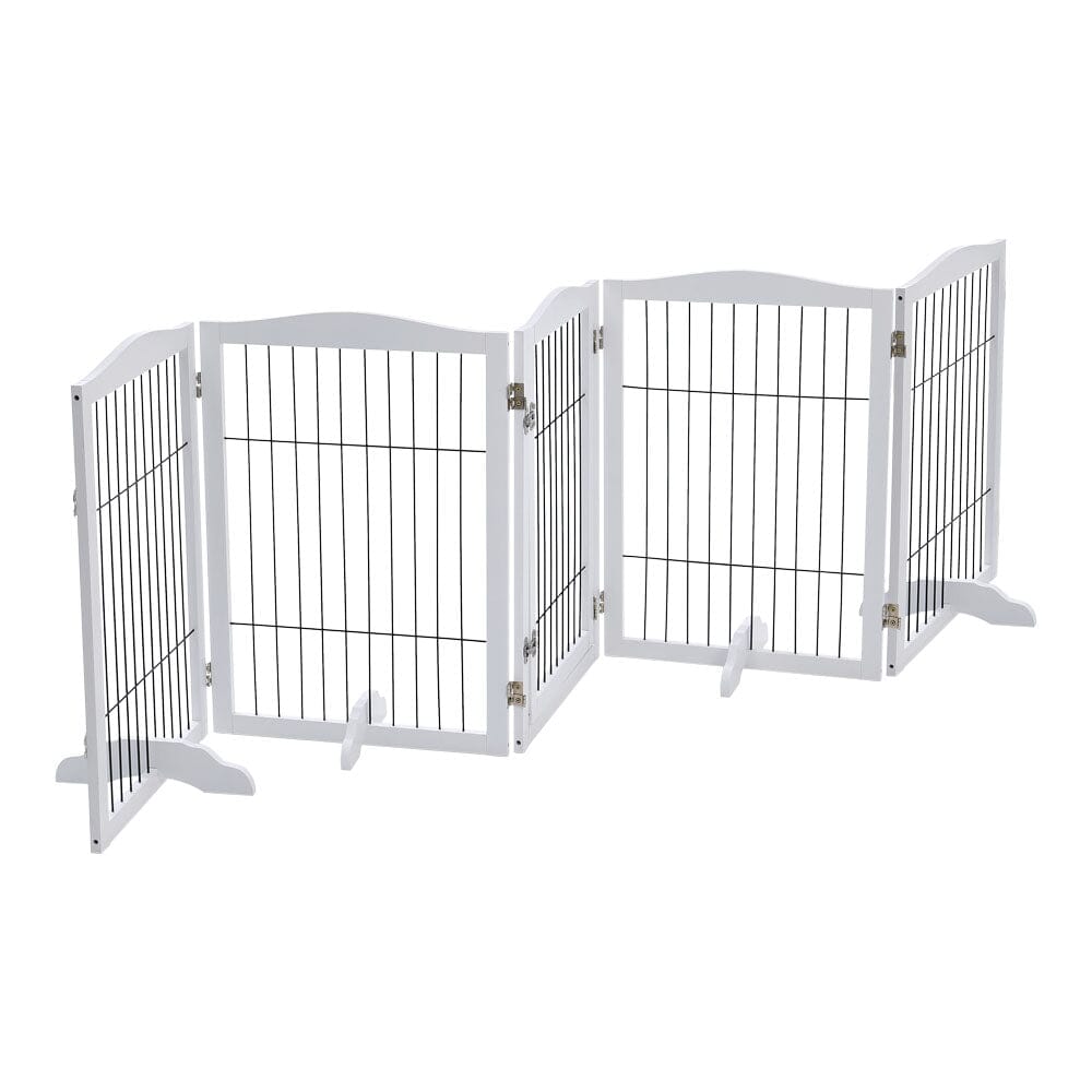 Freestanding Wooden Pet Playpen 4-Panel Pet Playpens Living and Home 