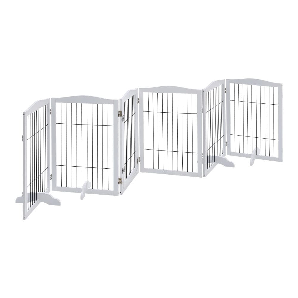 Freestanding Wooden Pet Playpen 4-Panel Pet Playpens Living and Home 