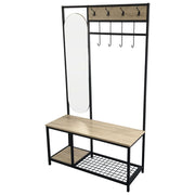 Coat Rack with Shoe Bench and Mirror Shelves & Racks Living and Home 