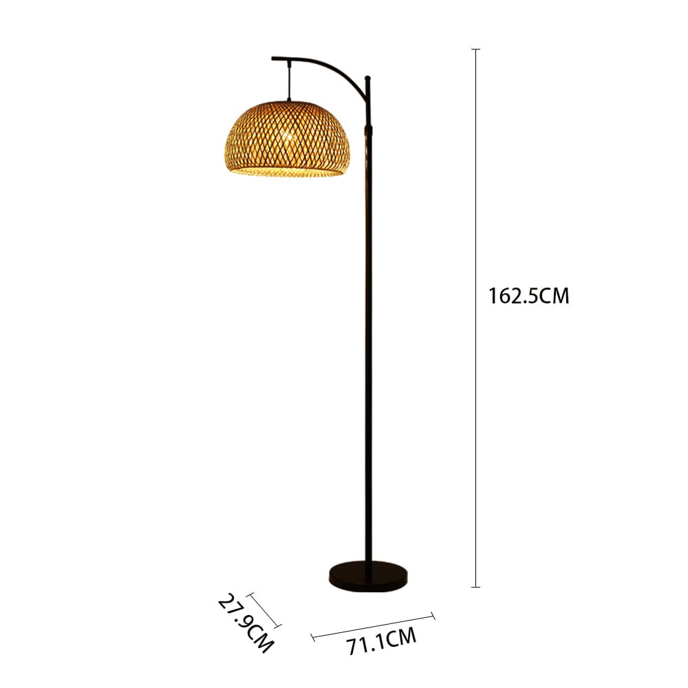 Floor Lamp with Natural Rattan Shade Floor Lamps Living and Home 