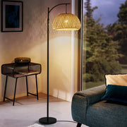 Floor Lamp with Natural Rattan Shade Floor Lamps Living and Home 