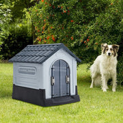 Weatherproof Plastic Dog House Kennel with Skylight and Door Dog Houses Living and Home 