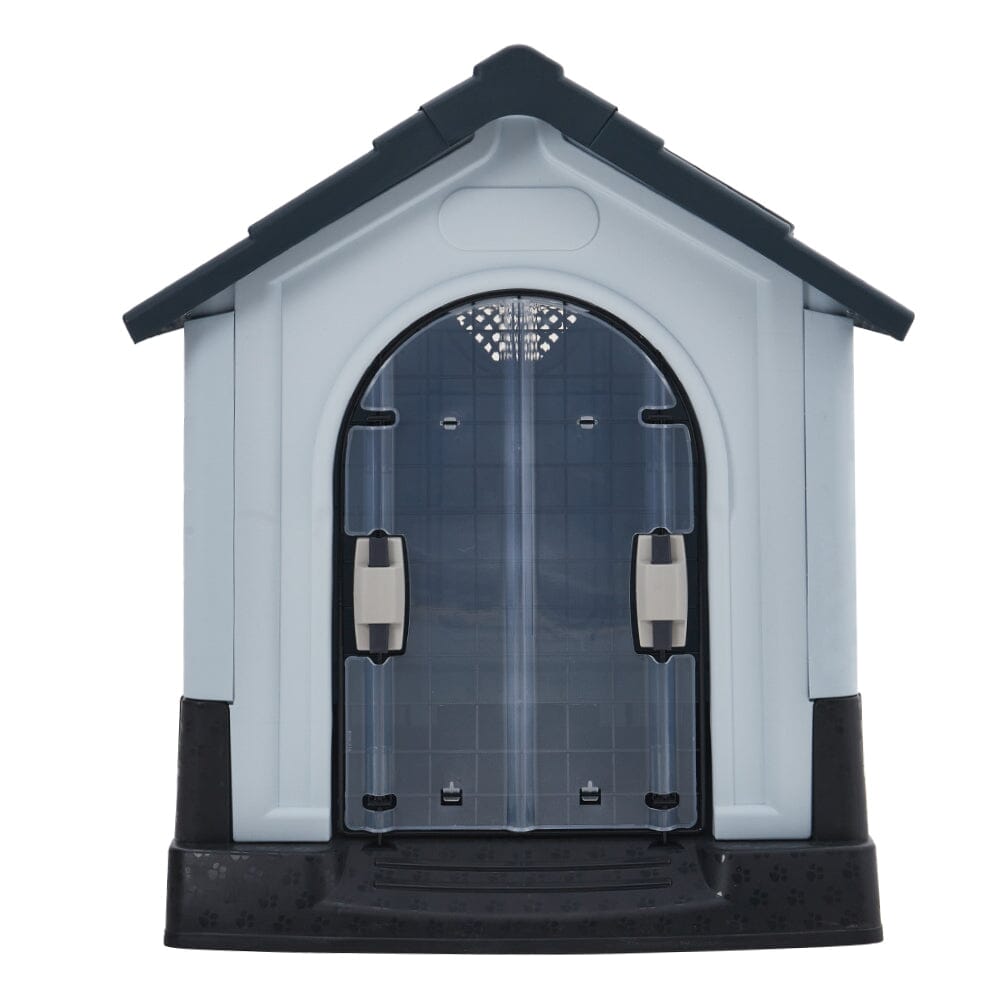 Weatherproof Plastic Dog House Kennel with Skylight and Door Dog Houses Living and Home 