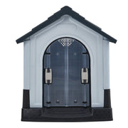 Weatherproof Plastic Dog House Kennel with Skylight and Door Dog Houses Living and Home 