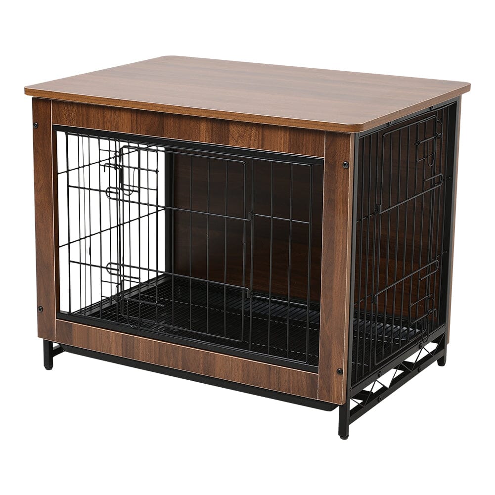 Brown Wooden Wire Dog Crate Pet Cage Dog Houses Living and Home 