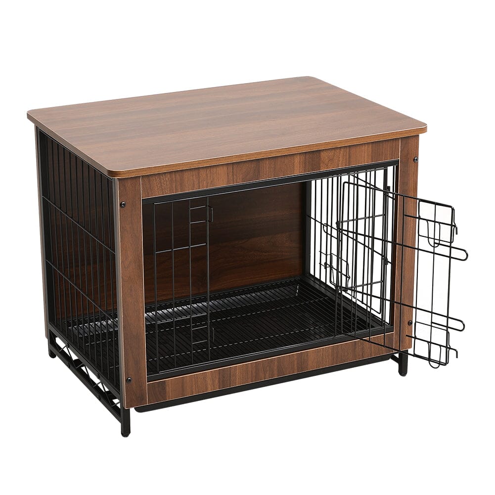 Brown Wooden Wire Dog Crate Pet Cage Dog Houses Living and Home 