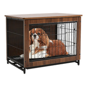 Brown Wooden Wire Dog Crate Pet Cage Dog Houses Living and Home 