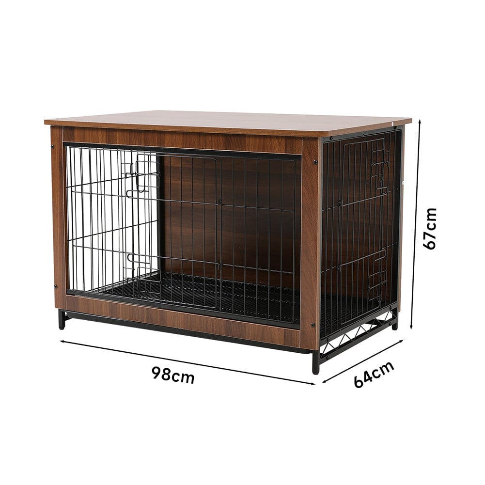 Brown Wooden Wire Dog Crate Pet Cage Dog Houses Living and Home 