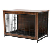 Brown Wooden Wire Dog Crate Pet Cage Dog Houses Living and Home 