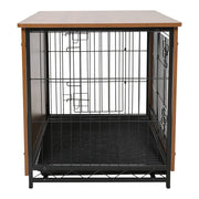 Brown Wooden Wire Dog Crate Pet Cage Dog Houses Living and Home 