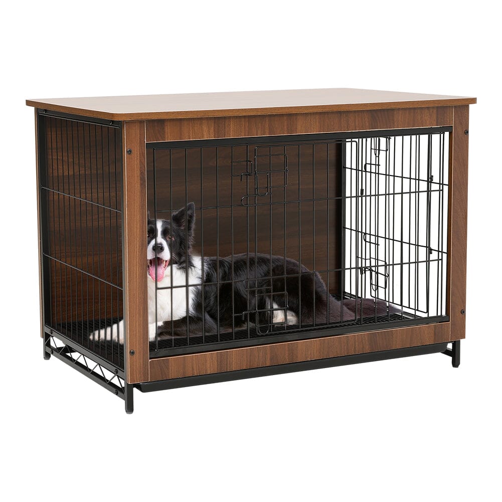 Brown Wooden Wire Dog Crate Pet Cage Dog Houses Living and Home 