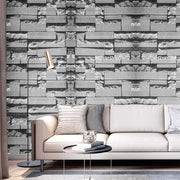 3D Effect Grey Slate Stone Wallpaper Wallpaper Living and Home 