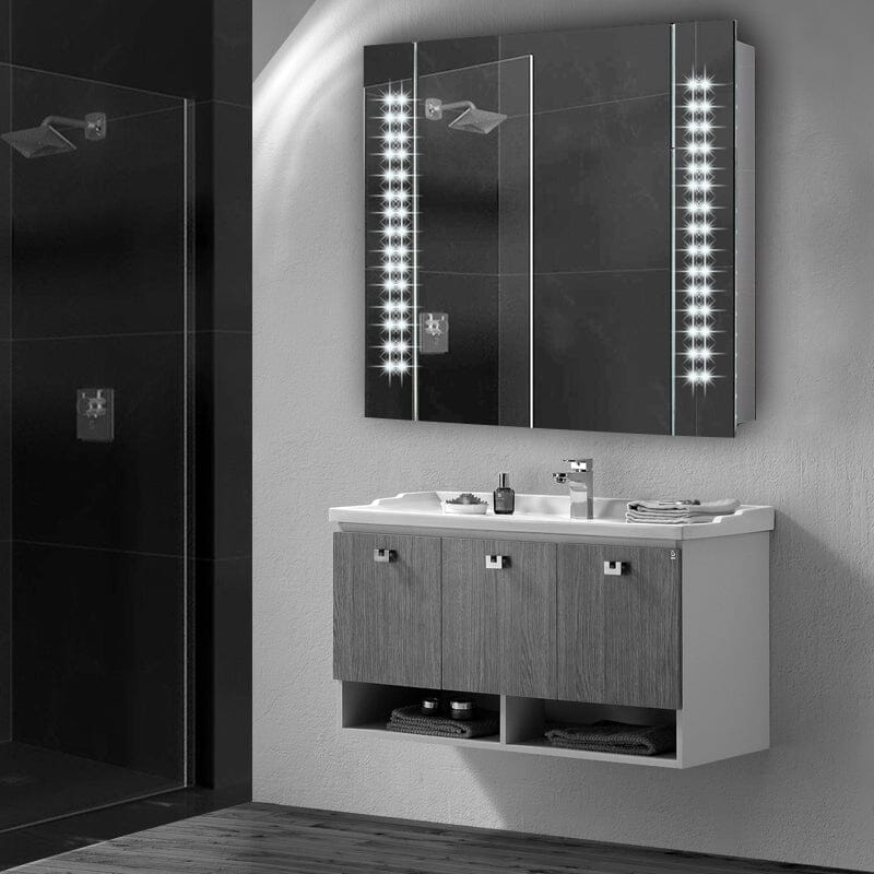 60cm Height Wall Bathroom Mirror Cabinet with Lights Bathroom Mirror Cabinets Living and Home 