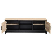 Modern TV Stand Wooden Storage Cabinet with Rattan Doors Cabinets Living and Home 