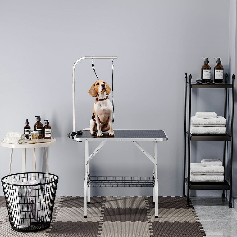 Pet Grooming Table with Mesh Basket Pet Grooming Tables Living and Home 