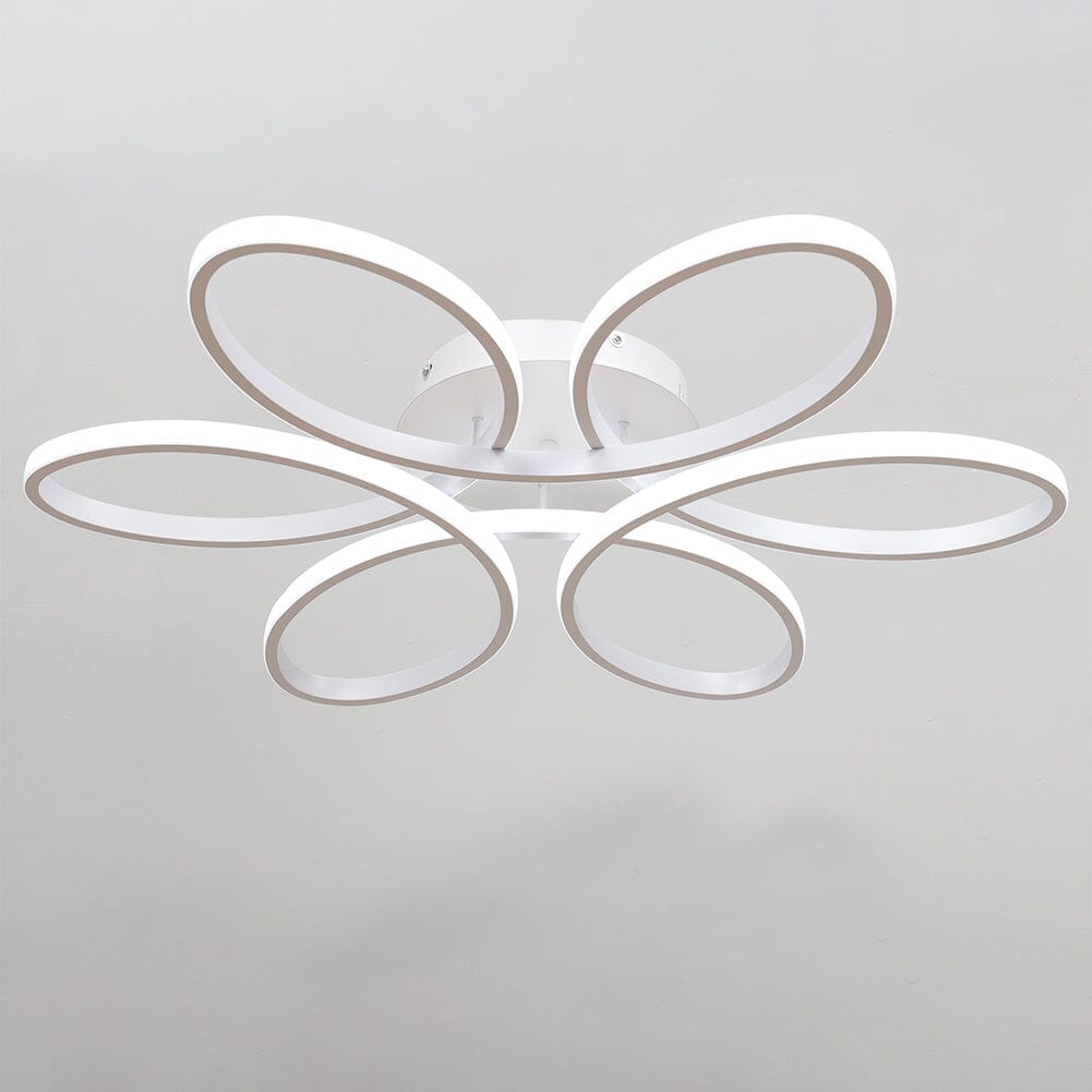 Floral 6 Rings Modern LED Ceiling Light Non-Dimmable Petal Flower-Shaped Light Ceiling Lights Living and Home 