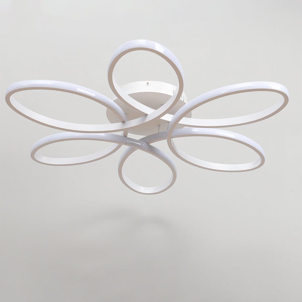 Floral 6 Rings Modern LED Ceiling Light Non-Dimmable Petal Flower-Shaped Light Ceiling Lights Living and Home 