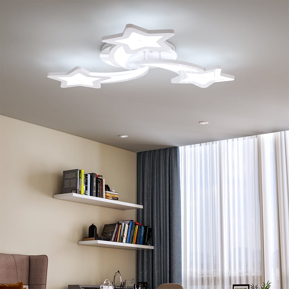 LED Ceiling Light Fixture with Star Lampshades