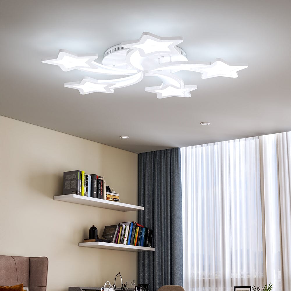 LED Ceiling Light Fixture with Star Lampshades