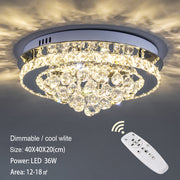 36w Crystal Ceiling Light Modern Chandeliers Lamp with Crystal Droplets Ceiling Light Living and Home 