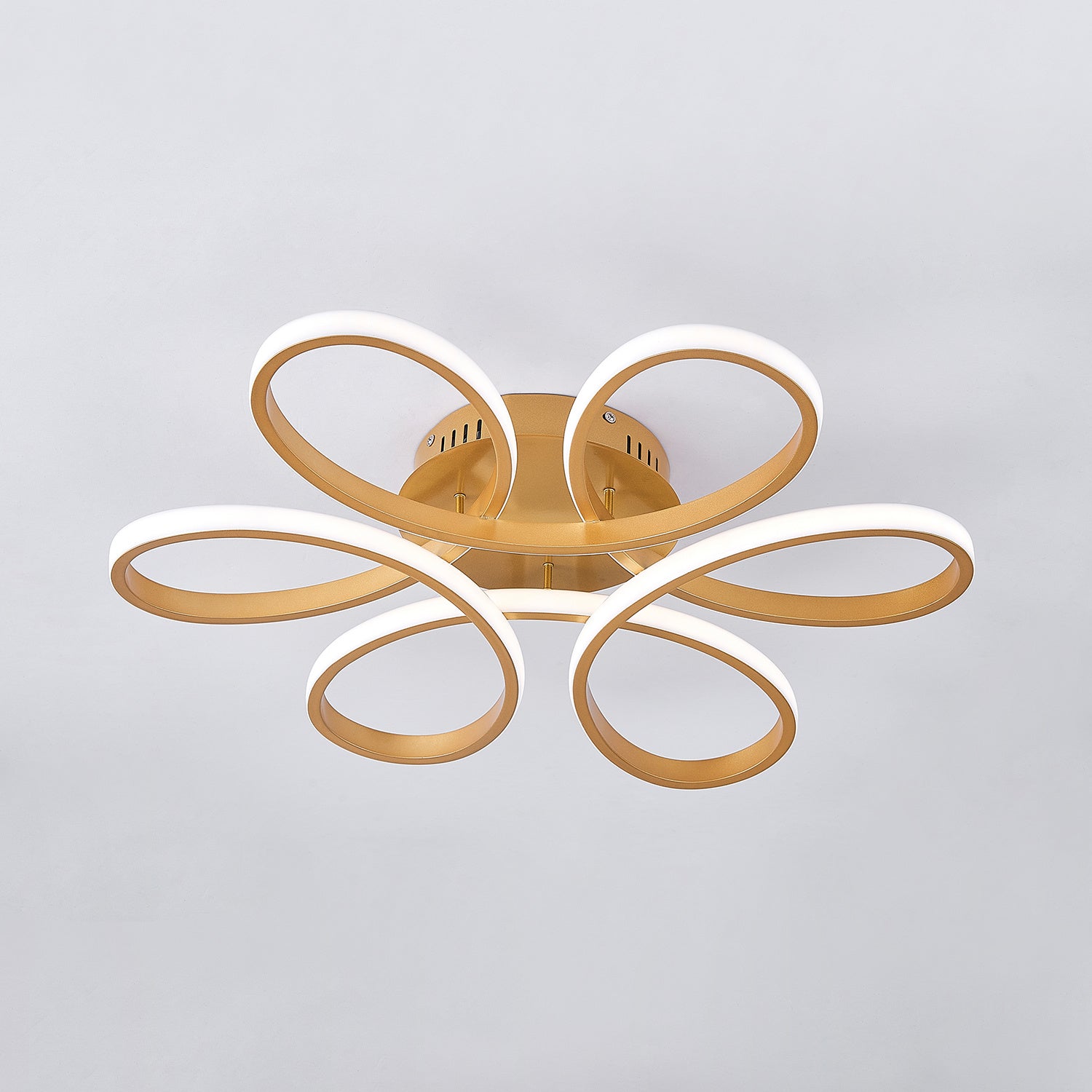 Golden Frame Modern Cool White LED Chandelier Ceiling Light Ceiling Lights Living and Home 