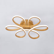 Golden Frame Modern Cool White LED Chandelier Ceiling Light Ceiling Lights Living and Home 