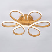 Golden Frame Modern Cool White LED Chandelier Ceiling Light Ceiling Lights Living and Home 