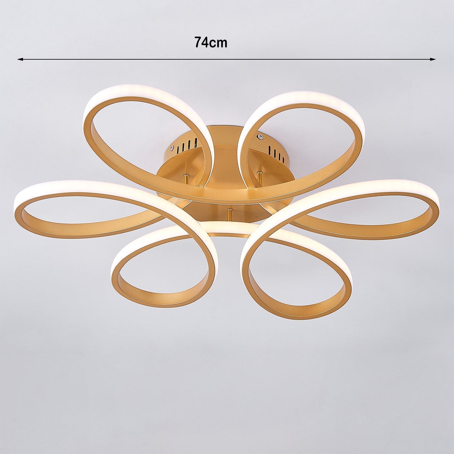 Golden Frame Modern Cool White LED Chandelier Ceiling Light Ceiling Lights Living and Home 