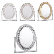 Dimmable Hollywood Led Makeup Mirror Luxury Crystal Diamante Oval Vanity Mirror Face Mirrors Living and Home 