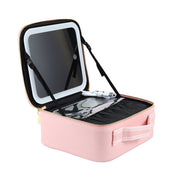 Large Pink Travel Makeup Bag with LED Mirror Makeup Organizers Living and Home 