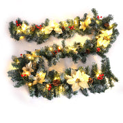 2.7m Christmas Garland 50 LED Lights Spruce Decor for Stair Fireplace Christmas Living and Home 