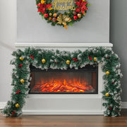 2.7m Christmas Garland with 50 LED Lights for Stairs Xma Tree Fireplace D¡§|cor Wreaths & Garlands Living and Home 2# 